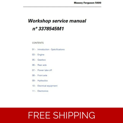 MASSEY FERGUSON 5400 SERIES DEALERS WORKSHOP MANUAL